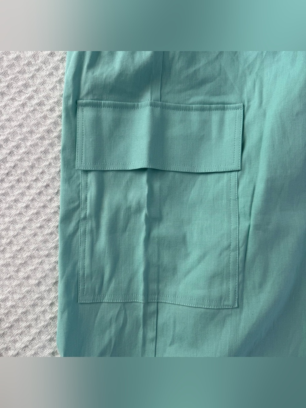 NWT SHORE Linen pants Pastel Turquose - Picture 6 of 6